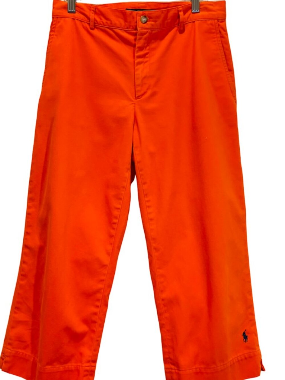 Ralph Lauren Sport Cropped Orange Wide Leg Capri Chino Pants Size 6/30